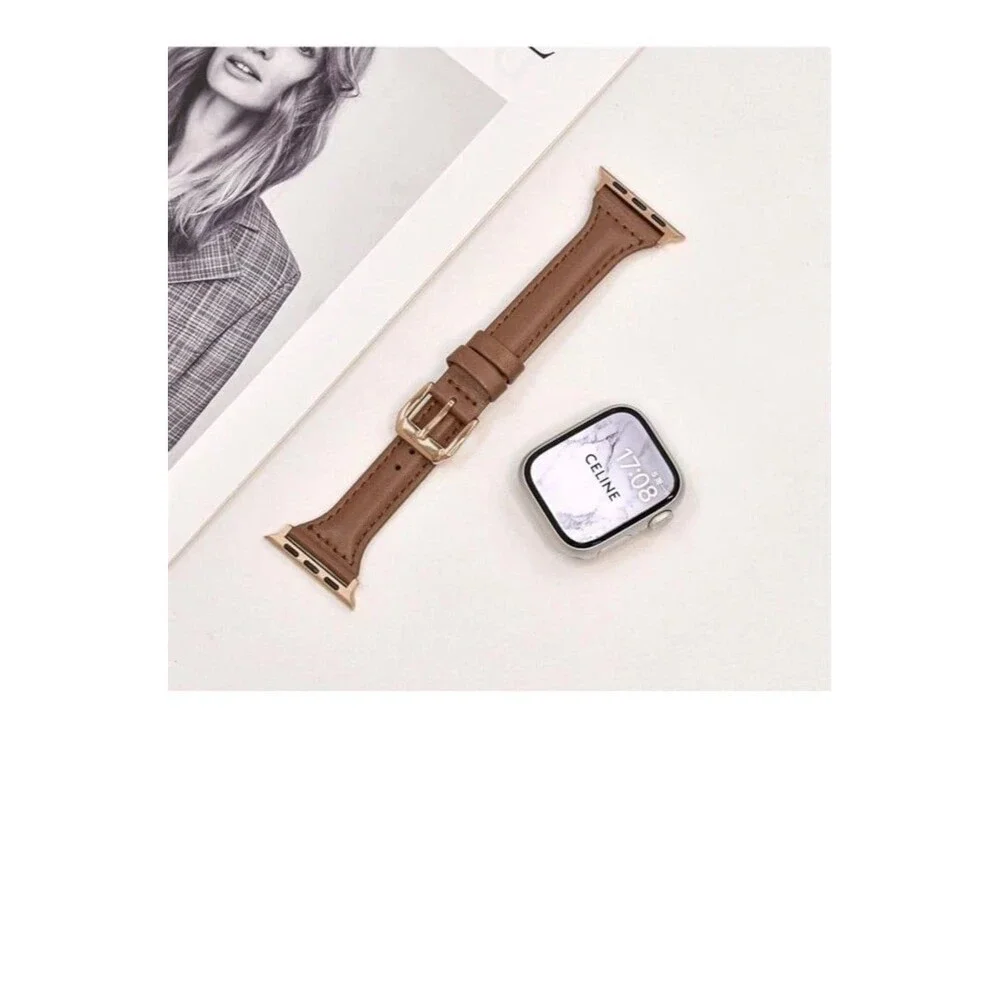 38/42mm Genuine Oiled Leather Watch Band Strap Apple iWatch Series 6 5 4 3 2 1SE